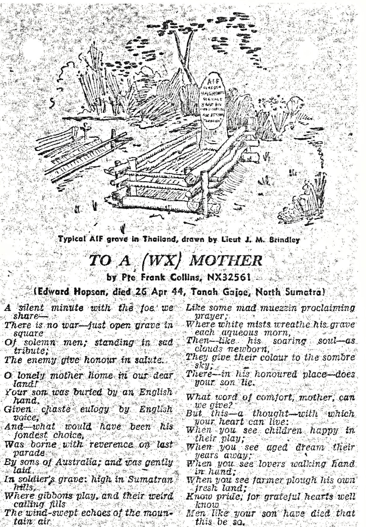 To a (WX) Mother by Pte Frank Collins
