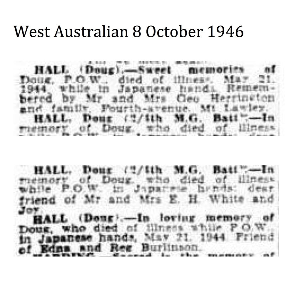 Hall Doug West Australian 8 October 1946