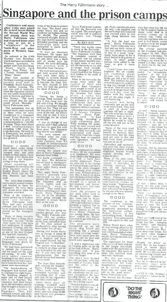 The Harry Fuhrmann Story Pt 2 - Collie Mail Thursday January 31st, 1985