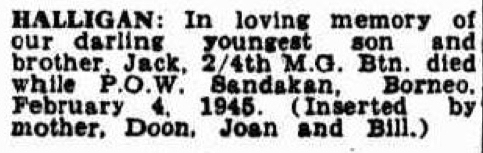 Halligan Jack 12 Feb 1948 Western Mail